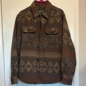 Jachs NY Men's Aztec Sherpa Lined Wool Blend Shirt Jacket Shacket